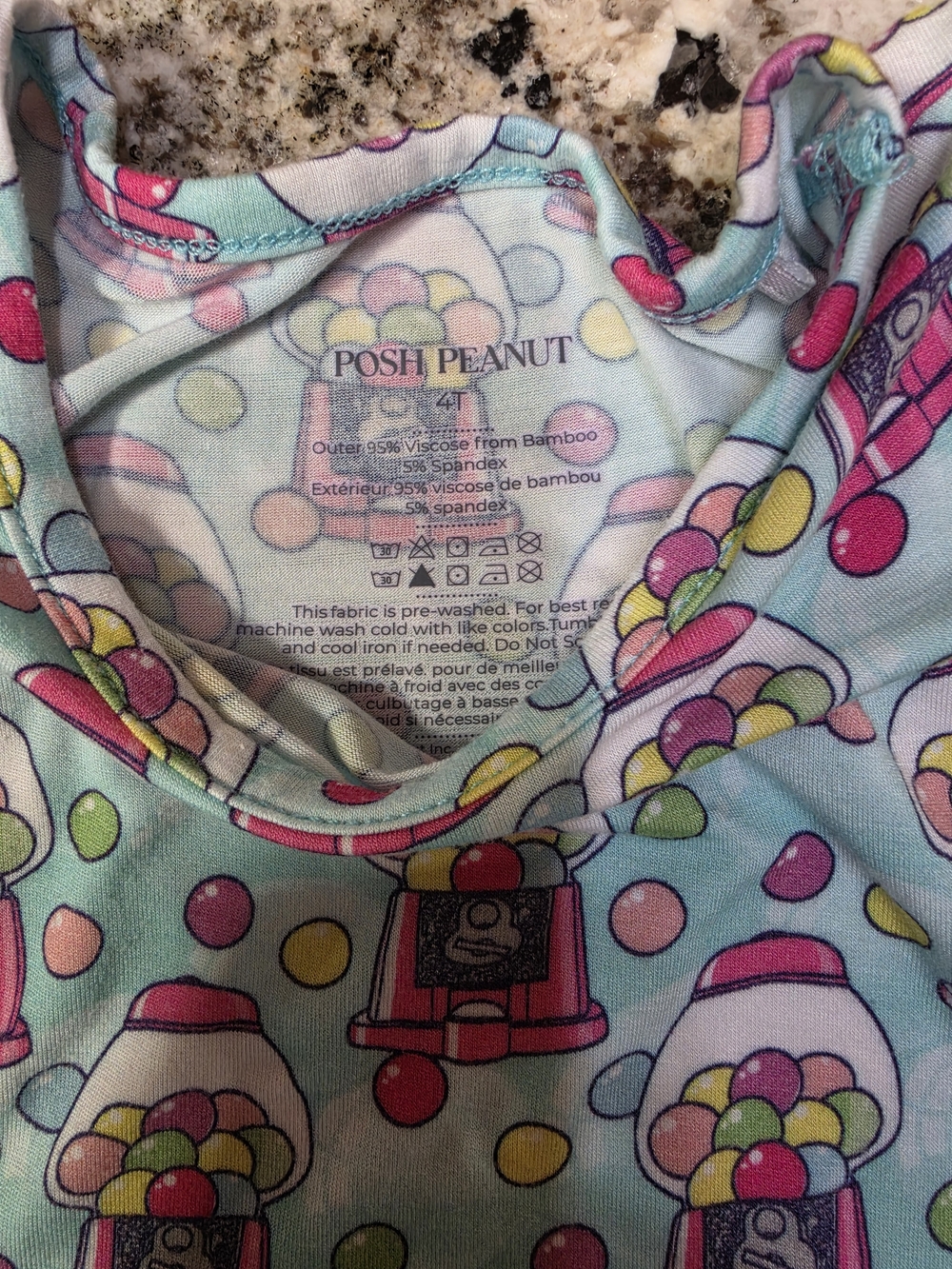 Posh Peanut Bamboo Light Blue Gumball Print Twirl Dress Summer Spring 4t - Picture 5 of 5